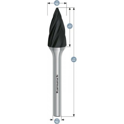 Karnasch Professional Tools Klenutá fréza na kov Karnasch se špičatým hrotem D 6,0×18 S6 L50 mm, povlakovaná, HP-7