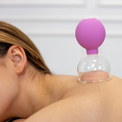 Acus Med Skleněná vakuová bublina s gumovou perlou 5cm kaštanová