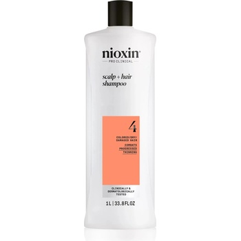 Nioxin System 4 Scalp + Hair Shampoo jemný šampón pre farbené a poškodené vlasy 1000 ml