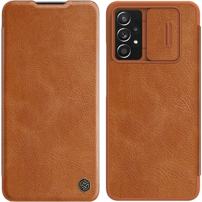 Nillkin Кожен калъф Nillkin Qin за Samsung Galaxy A73, кафяв (6902048237681)
