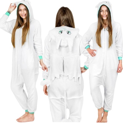 ZOLTA Bílé pyžamo Furia kigurumi onesie s křídly jednodílné pyžamo tepláková souprava – Zboží Dáma