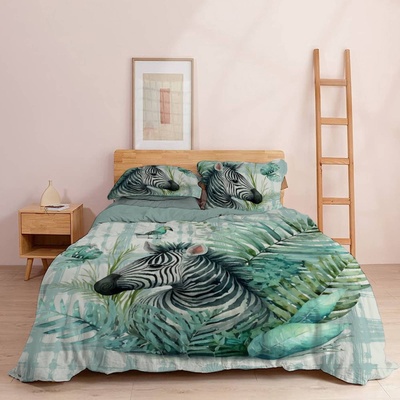 Png Панагюрище Двоен спален комплект с два плика Зебра памучен сатен