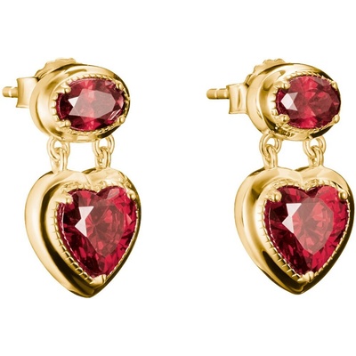 Thomas Sabo H2340-414-10 Stud earrings Heart garnet red Elyndra Gold-plated