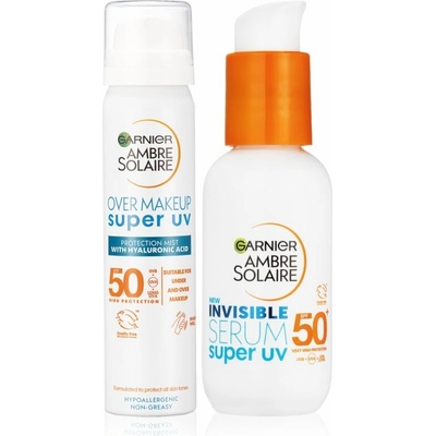 Garnier Ambre Solaire Super UV ochranný sprej 75 ml + Garnier Ambre Solaire Super UV lehké sérum s vysokou UV ochranou 30 ml