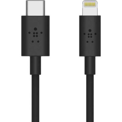 Belkin Mixit Boost Charge USB-C to Lightning Cable PD 18W - MFI сертифициран USB-C към Lightning кабел за Apple устройства с Lightning порт (120 см) (черен)
