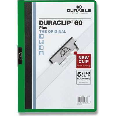 Durable Duraclip plastový rychlovazač na 60 listů zelený A4