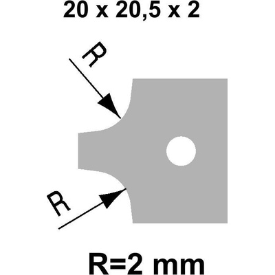 VBD R2 20,0x20,5x2,0 - UNI, pro frézu falcovací TH34FM10