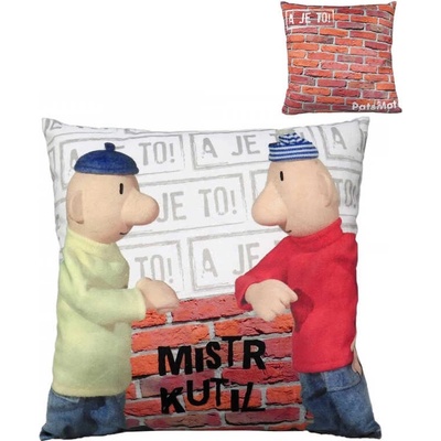 Moravská ústředna vankúš obojstranný Pat a Mat domáci majster 30x30
