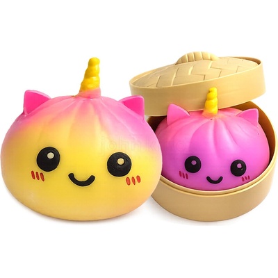 Jednorožec antistresový mačkací duhový Squishy Bun