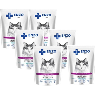 Enzo Vet Sterilizované Mix chutí 12 x 100 g