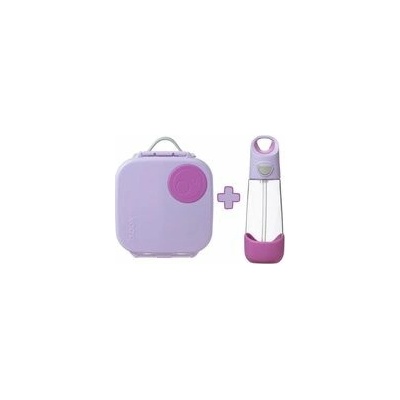 B.box Box na občerstvenie stredný + Fľaša so slamkou 600 ml set sugar plum