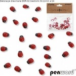 Penword Wooden Ladybug Decoration 8x11mm 24pcs