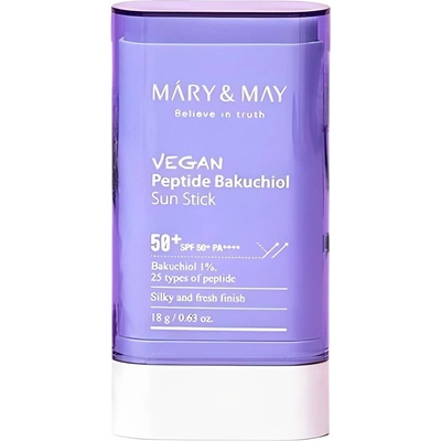 Mary&May Слънцезащитен стик за лице Peptide Bakuchiol, SPF50+, 18 g