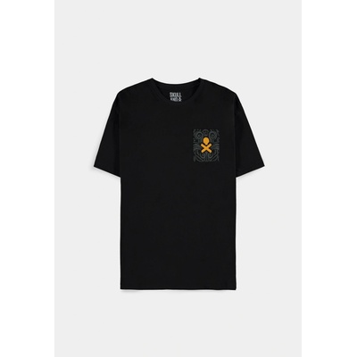 Skull & Bones Pirate Captain Men's Short Sleeved T-shirt with Chest Pocket Black