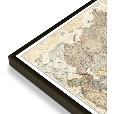 National Geographic Asie - nástěnná mapa Executive 85 x 97 cm Varianta: mapa v hliníkovém rámu, Provedení: černý rám