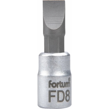 Hlavica zástrčná bit plochý, 8mm, 1/4”, FORTUM