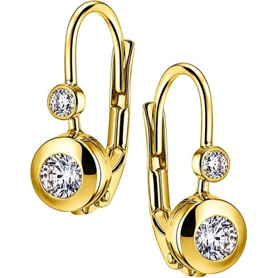 Zlaton Náušnice žluté zlato visací s kamenem 1.5cm 1.55g 000330711249