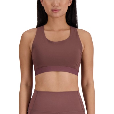 New Balance Сутиен New Balance Sleek Medium Support Pocket Sports Bra Лилав Velikost XS