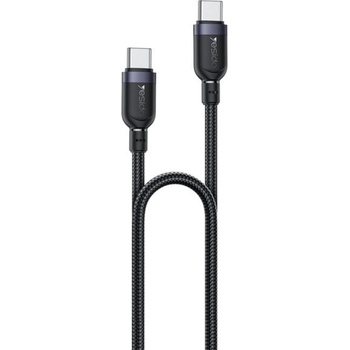 Yesido CA190 opletený nabíjací a dátový USB-C na USB-C 1,2m černý