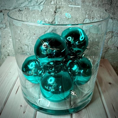 DECOLED Plastová koule prům. 10 cm paví zelená 6x lesklá – Zbozi.Blesk.cz