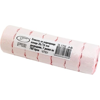 Spree Етикети за 2 реда марк. клещи 26/16 мм, 790 бр. , червен (3800884175590)