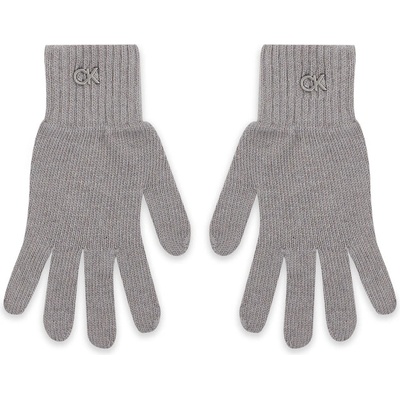 Calvin Klein Дамски ръкавици Calvin Klein Re-Lock Knit Gloves K60K611164 Сив (Re-Lock Knit Gloves K60K611164)