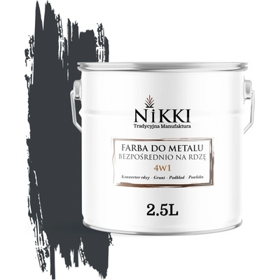Nikki antikorózna farba na kov 4v1 lesklá 2,5 l antracitová