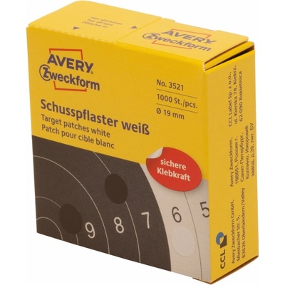 Avery Zweckform Etikety na terče pro překrytí a opravu 1000 ks bílé ⌀ 19 mm 3521