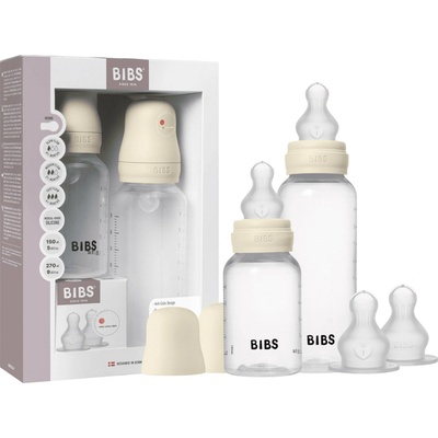 Bibs sada antikolikových kojeneckých lahví silikon Ivory