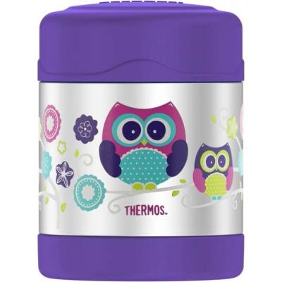 Thermos Dětská termoska na jídlo 290 ml Sova fialová stříbrná