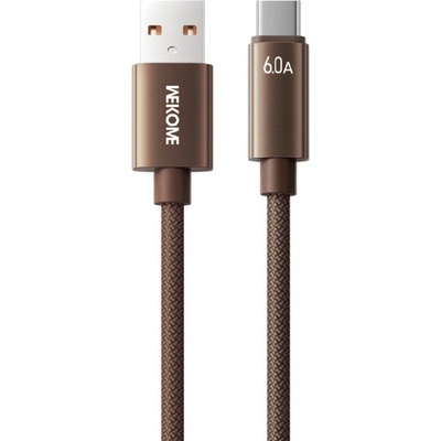 Wekome WDC-63a opletaný nabíjací a dátový USB-A na USB-C 1,2m hnědý