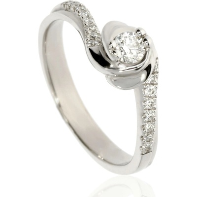Zlatnictví Helios zlatý prsten s diamanty B-45940
