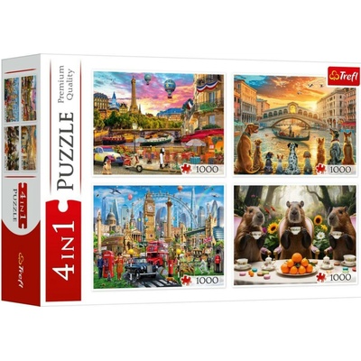 Trefl 4x1000 Painted Cities + Capybaras