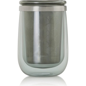 AdHoc (Германия) Двустенна стъклена чаша за чай с инфузер AdHoc Fusion Glass в сив цвят - 400 мл (AdHoc TK65)