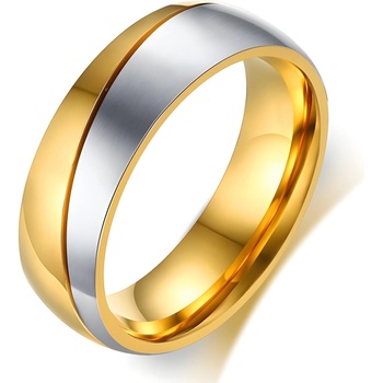 HARAHU Мъжки пръстен GL-4873 - Златен / Сребърен / 55mm KP4873 (GL-4873)