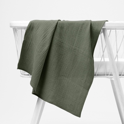 Biante Mušelínová plena/dečka Nature MSN-076 Zelená khaki 120x120 cm