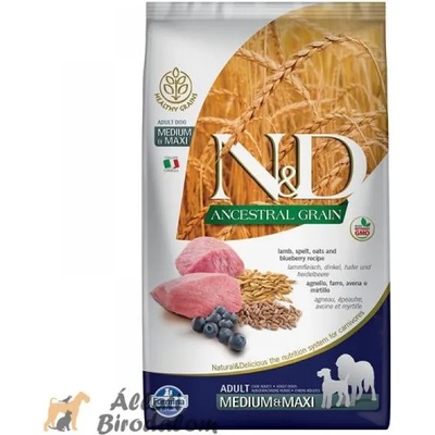 N&D Ancestral Grain Adult Medium & Maxi Lamb & Blueberry 12 kg