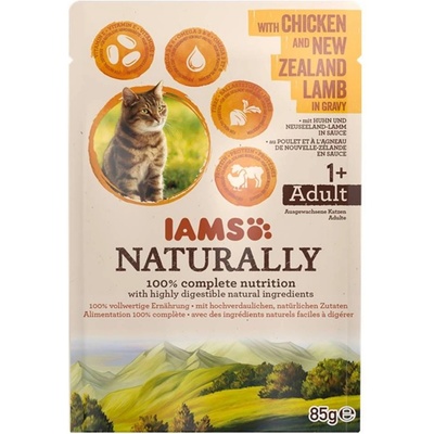 Iams Naturally Adult chicken & New Zealand lamb in gravy 85 g
