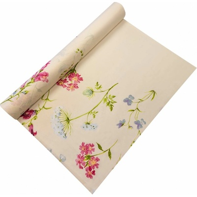 METRÁŽ Bavlněné plátno DELUX BOTANICA smetanová, šíře 220cm
