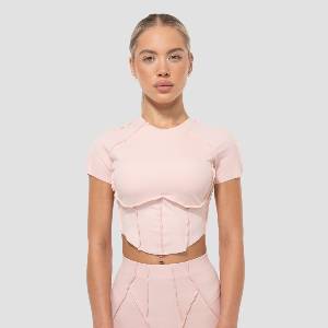 GymBeam Women‘s Cosmo Cropped T-shirt Pink XS
