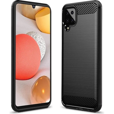 Forcell Противоударен Силиконов Калъф за Samsung A12, Forcell Carbon Case, Черен (5903396091001)