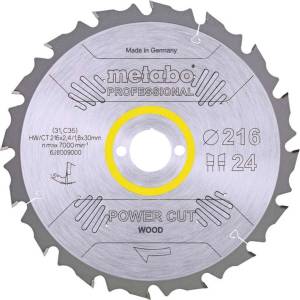 Metabo - Пилен диск за дърво, 216x30 мм, 24 зъба 628009000 (628009000)