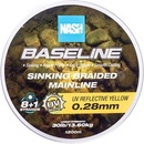 Nash Splietaná Šnúra Baseline Sinking Braid UV Yellow 1200 m 0,20 mm 9,07 kg
