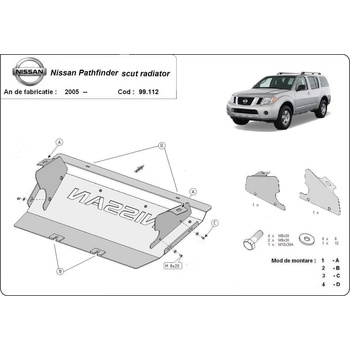 Scut Motor - Румъния Метална кора под радиатор nissan pathfinder (r51) от 2005 до 2012 (73279)
