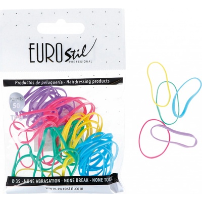 Gumičky do vlasů Eurostil Professional TPU Hair Elastics For Hairstyles - barevné, 50 ks (06808)