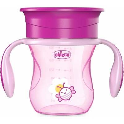 Chicco náučný pohár 360 200ml ružová