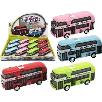 Teddies Autobus patrový kov/plast na zpětné natažení 9,5cm