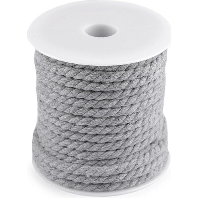 Bavlněná šňůra kroucená Ø5 mm macrame Varianta: 4 šedá světlá, Balení: 15 m