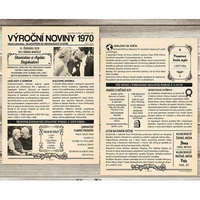Noviny k výročí svatby 1970 - dvoustranné nebo jednostranné