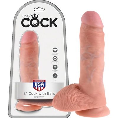 King Cock 8 semenný dildo 20 cm prírodný